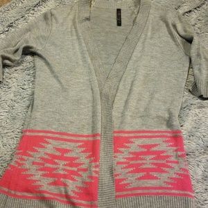 Gray pink cardigan
